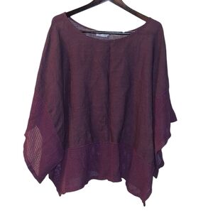 Elegant Italian Linen Purple Women's Camisole Top